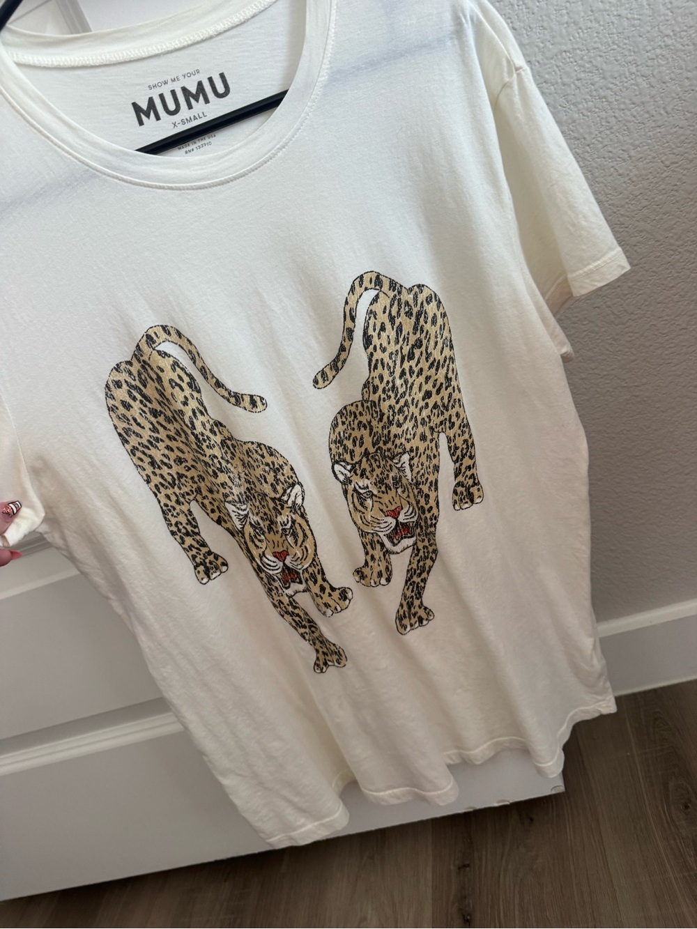 Show Me Your MuMu Cream Leopard Twin Graphic Tee